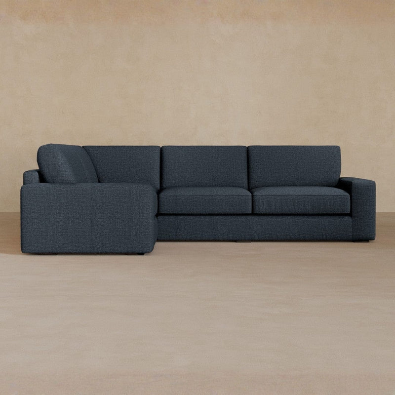 3 Seater Sectional-Linen Blend-Navy