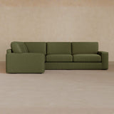 3 Seater Sectional-Linen Blend-Olive