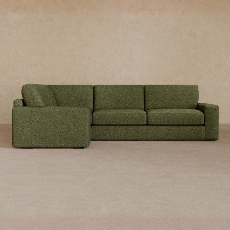 3 Seater Sectional-Linen Blend-Olive
