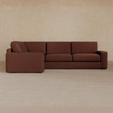 3 Seater Sectional-Linen Blend-Oxblood