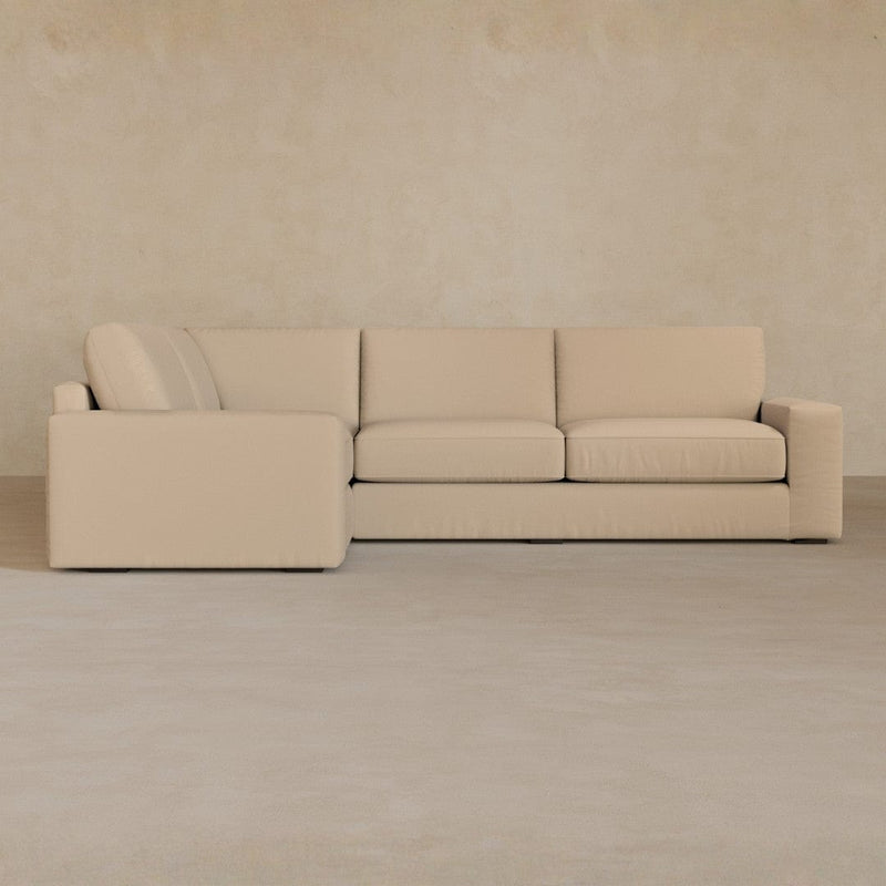 3 Seater Sectional-Linen Blend-Shell