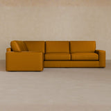 3 Seater Sectional-Top Grain Leather-Camel