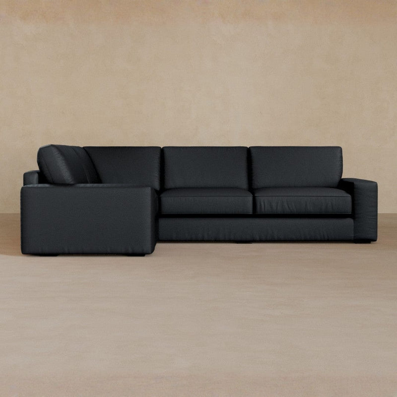 3 Seater Sectional-Top Grain Leather-Ink