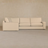 3 Seater Sectional-Top Grain Leather-Linen