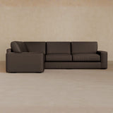 3 Seater Sectional-Top Grain Leather-Mink
