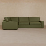 3 Seater Sectional-Top Grain Leather-Olive