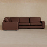 3 Seater Sectional-Top Grain Leather-Oxblood