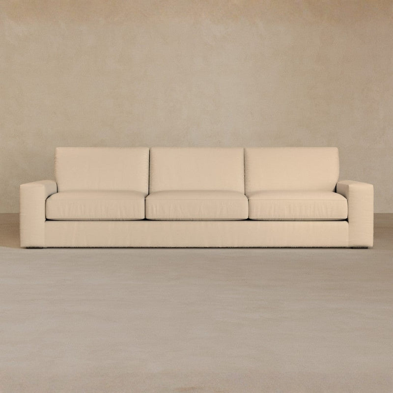 3 Seater-Top Grain Leather-Linen