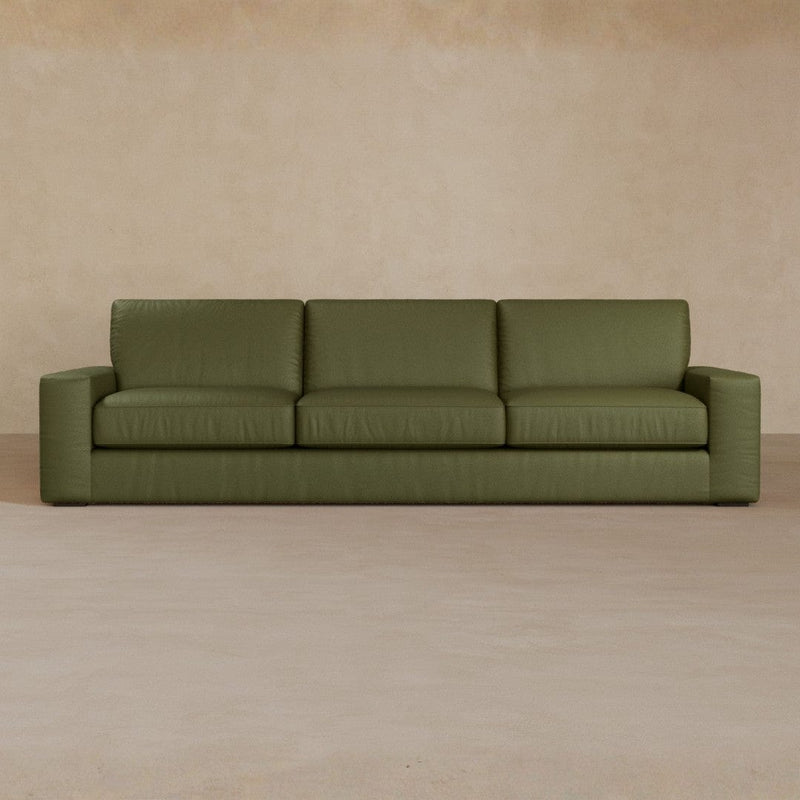 3 Seater-Top Grain Leather-Olive