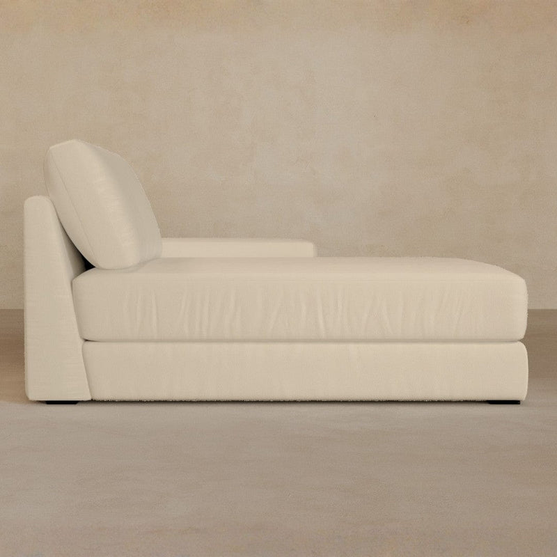 Chaise-Full Grain Leather-Alabaster