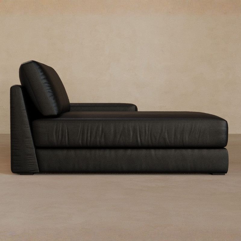Chaise-Full Grain Leather-Charcoal