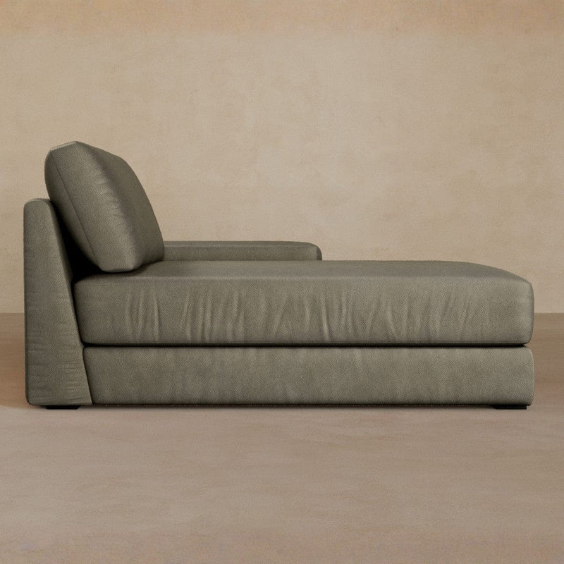 Chaise-Full Grain Leather-Greige