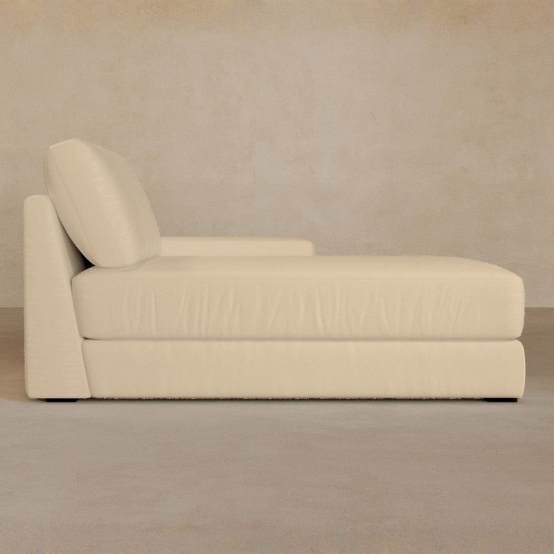 Chaise-Full Grain Leather-Linen