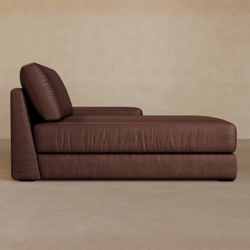 Chaise-Full Grain Leather-Oxblood
