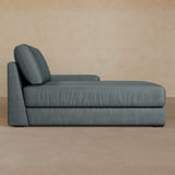 Chaise-Full Grain Leather-Pewter