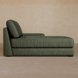 Chaise-Full Grain Leather-Sage