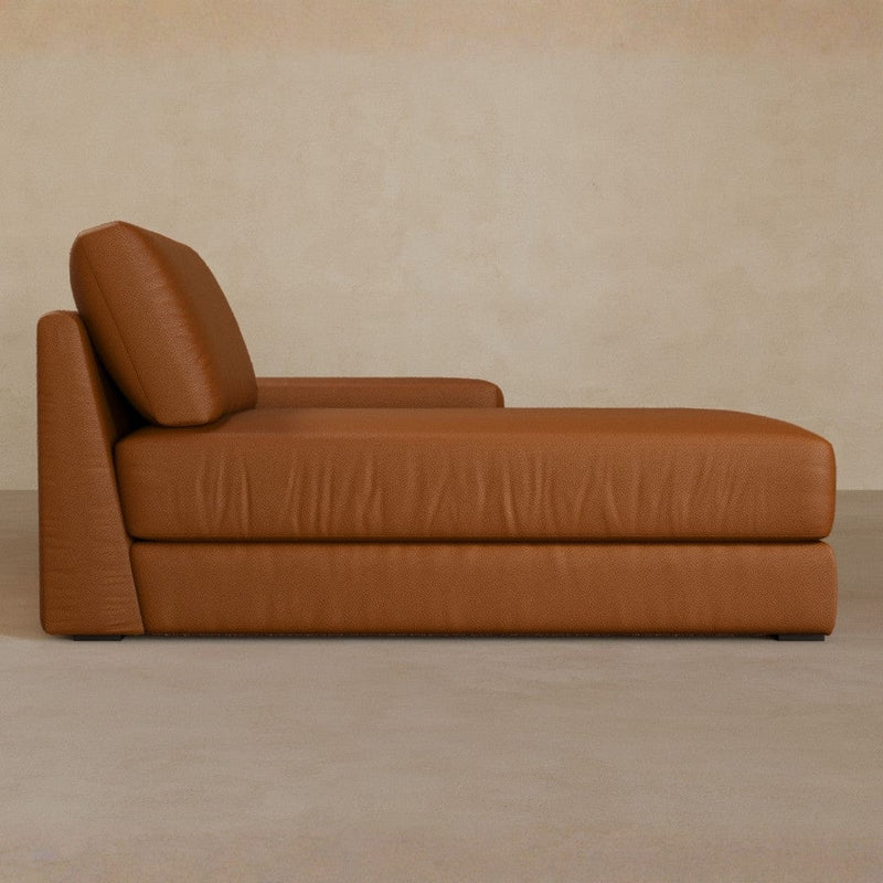 Chaise-Top Grain Leather-Brandy