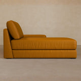 Chaise-Top Grain Leather-Camel