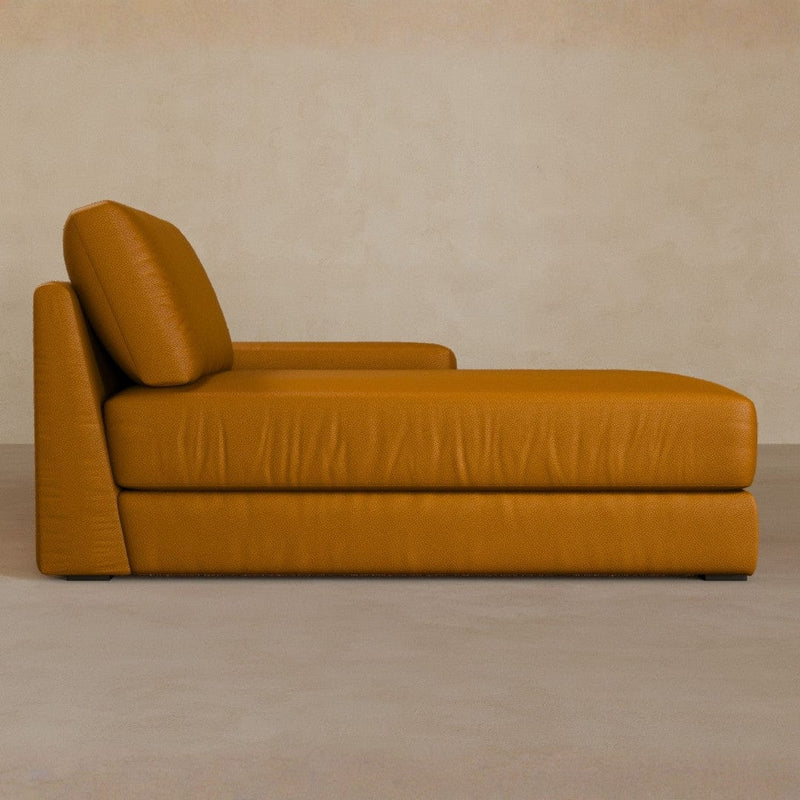 Chaise-Top Grain Leather-Camel