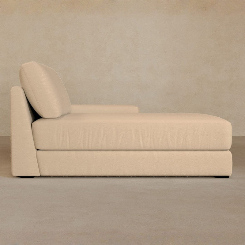 Chaise-Top Grain Leather-Chalk