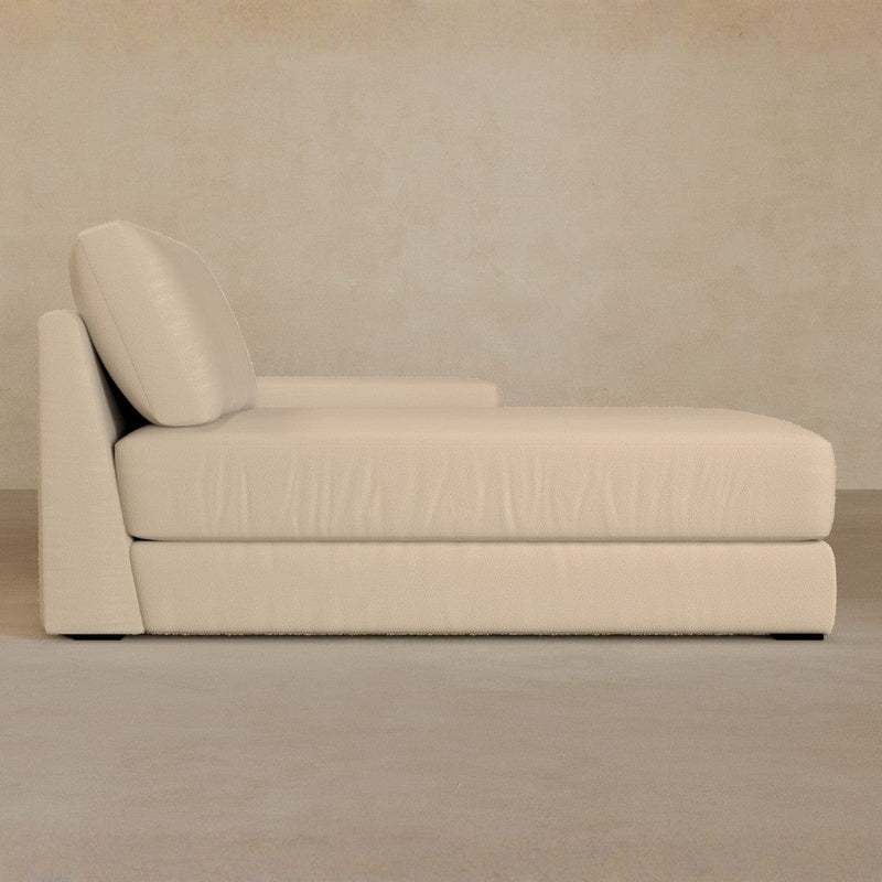 Chaise-Top Grain Leather-Linen