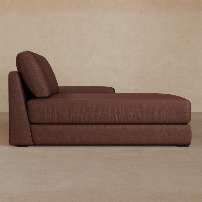 Chaise-Top Grain Leather-Oxblood