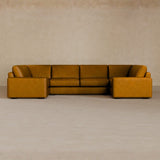 Large Sectional-Full Grain Leather-Camel