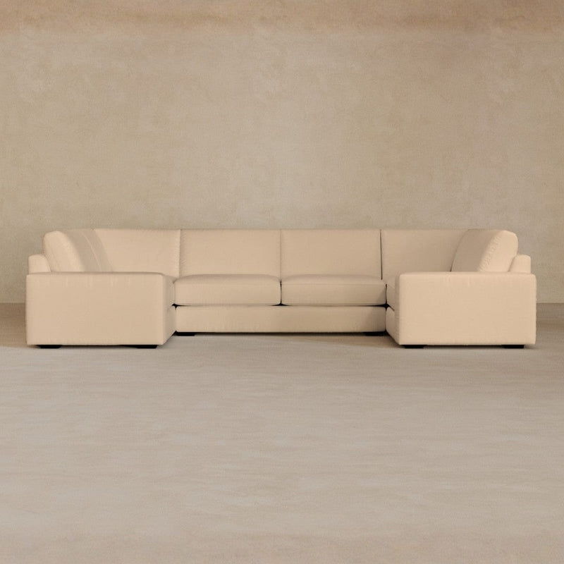 Large Sectional-Full Grain Leather-Chalk