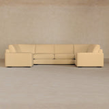 Large Sectional-Full Grain Leather-Fawn