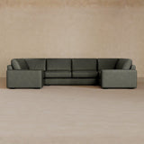 Large Sectional-Full Grain Leather-Graphite