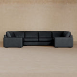 Large Sectional-Full Grain Leather-Ink