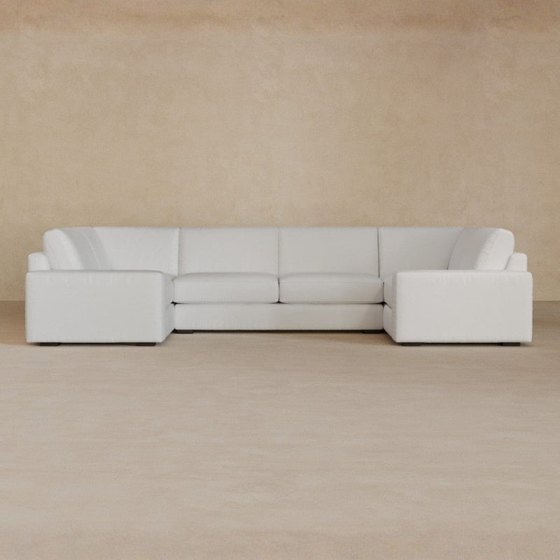 Large Sectional-Full Grain Leather-Ivory