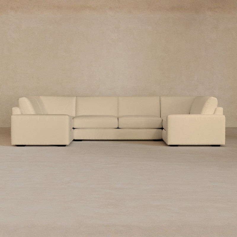 Large Sectional-Full Grain Leather-Linen