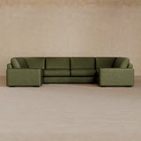 Large Sectional-Full Grain Leather-Olive