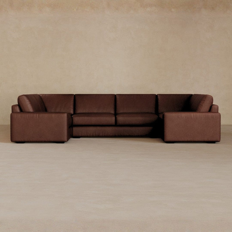 Large Sectional-Full Grain Leather-Oxblood