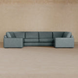 Large Sectional-Full Grain Leather-Pewter