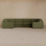 Large Sectional-Linen Blend-Olive