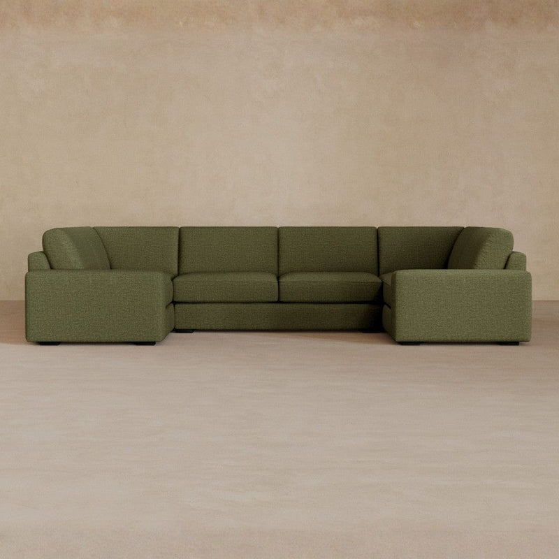Large Sectional-Linen Blend-Olive