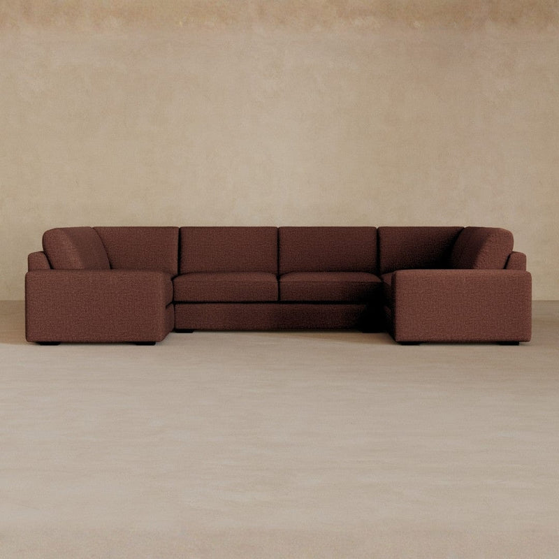 Large Sectional-Linen Blend-Oxblood