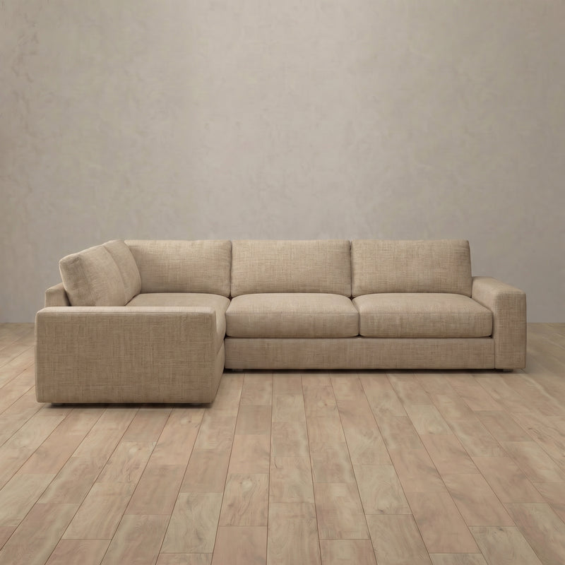Linen Blend::Articture Signature Sofa 3 Seater Sectional  Latte Linen Blend 3:LB