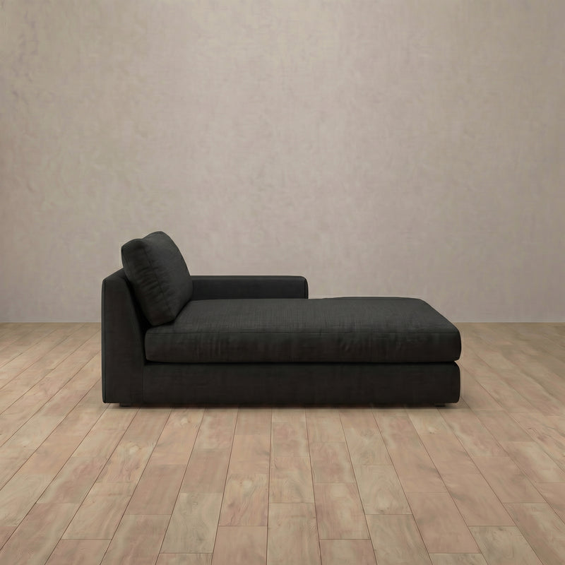 Linen Blend::Articture Signature Sofa Chaise  Charcoal Linen Blend  7:LB