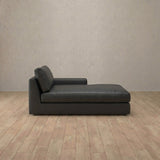 Top Grain Leather::Articture Signature Sofa  Chaise  Charcoal Top Grain Leather [grid:7:TGL]
