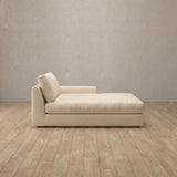 Top Grain Leather::Articture Signature Sofa Chaise  Cream Top Grain Leather