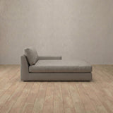 Top Grain Leather::Articture Signature Sofa Chaise  Pewter Top Grain Leather