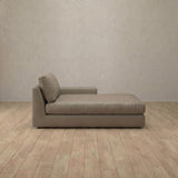 Top Grain Leather::Articture Signature Sofa Chaise  Taupe Top Grain Leather