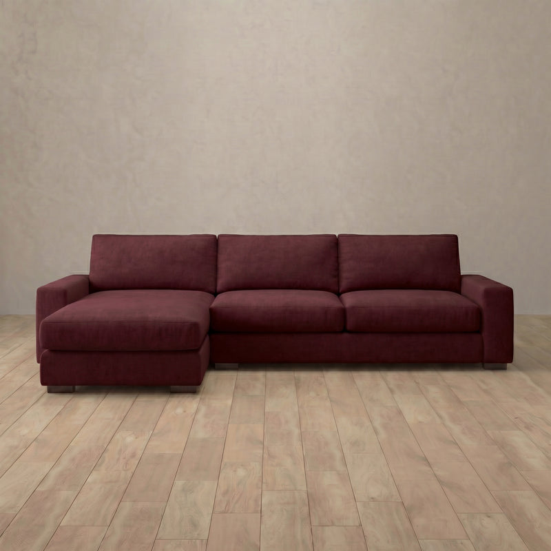 Linen Blend::Articture Signature Sofa Large Corner  Burgundy Linen Blend v1 6:LB