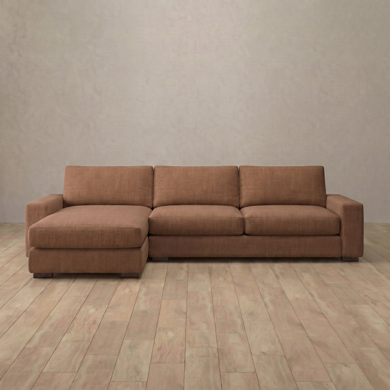 Linen Blend::Articture Signature Sofa Large Corner  Cognac Linen Blend v4 4:LB
