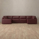 Top Grain Leather::Articture Signature Sofa Large Sectional  Burgundy Top Grain Leather v3 [grid:6:TGL]