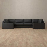 Top Grain Leather::Articture Signature Sofa Large Sectional  Charcoal Top Grain Leather [grid:7:TGL]