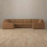 Linen Blend::Articture Signature Sofa Large Sectional  Cognac Linen Blend v3